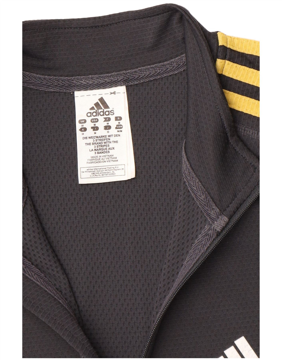 Ανδρική φόρμα αθλητικής φόρμας Adidas Climalite με φερμουάρ με λαιμόκοψη μεσαίου γκρι πολυεστέρα