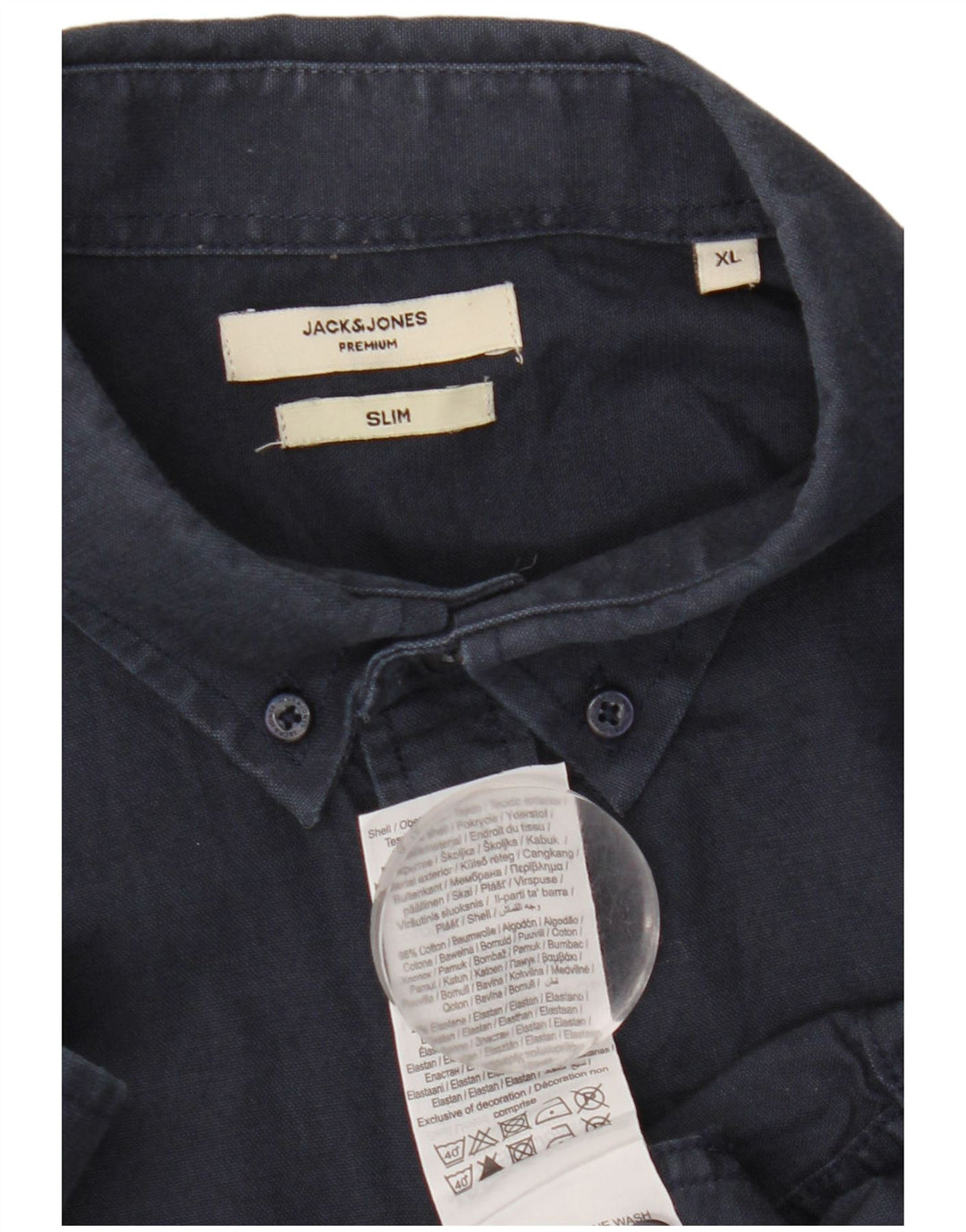 Jack & Jones Ανδρικό Slim πουκάμισο XL Navy Blue βαμβακερό