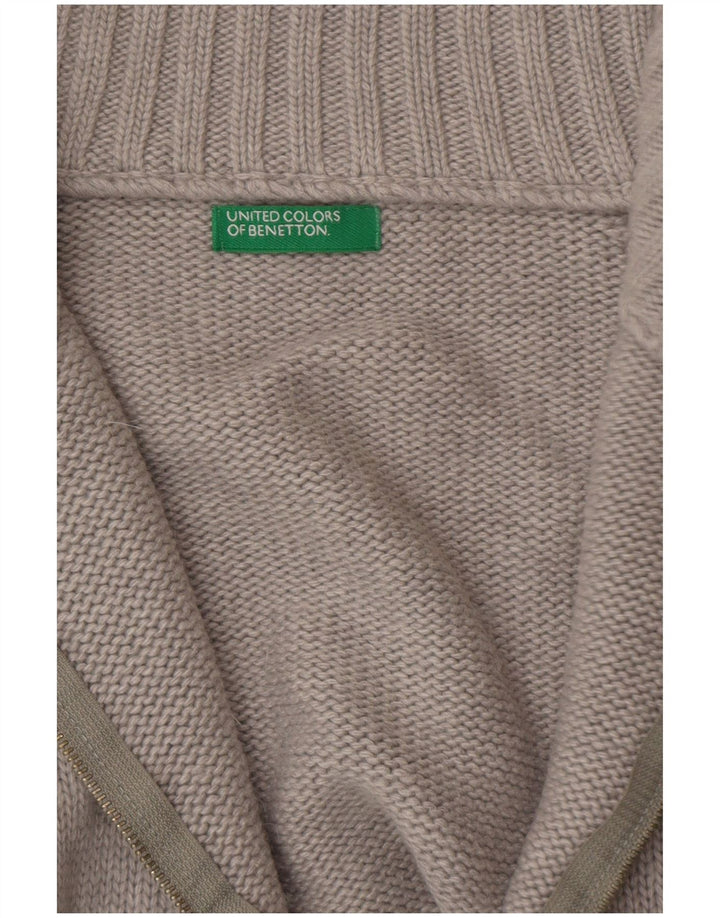 BENETTON Γυναικείο πουλόβερ ζακέτα UK 14 Medium Grey