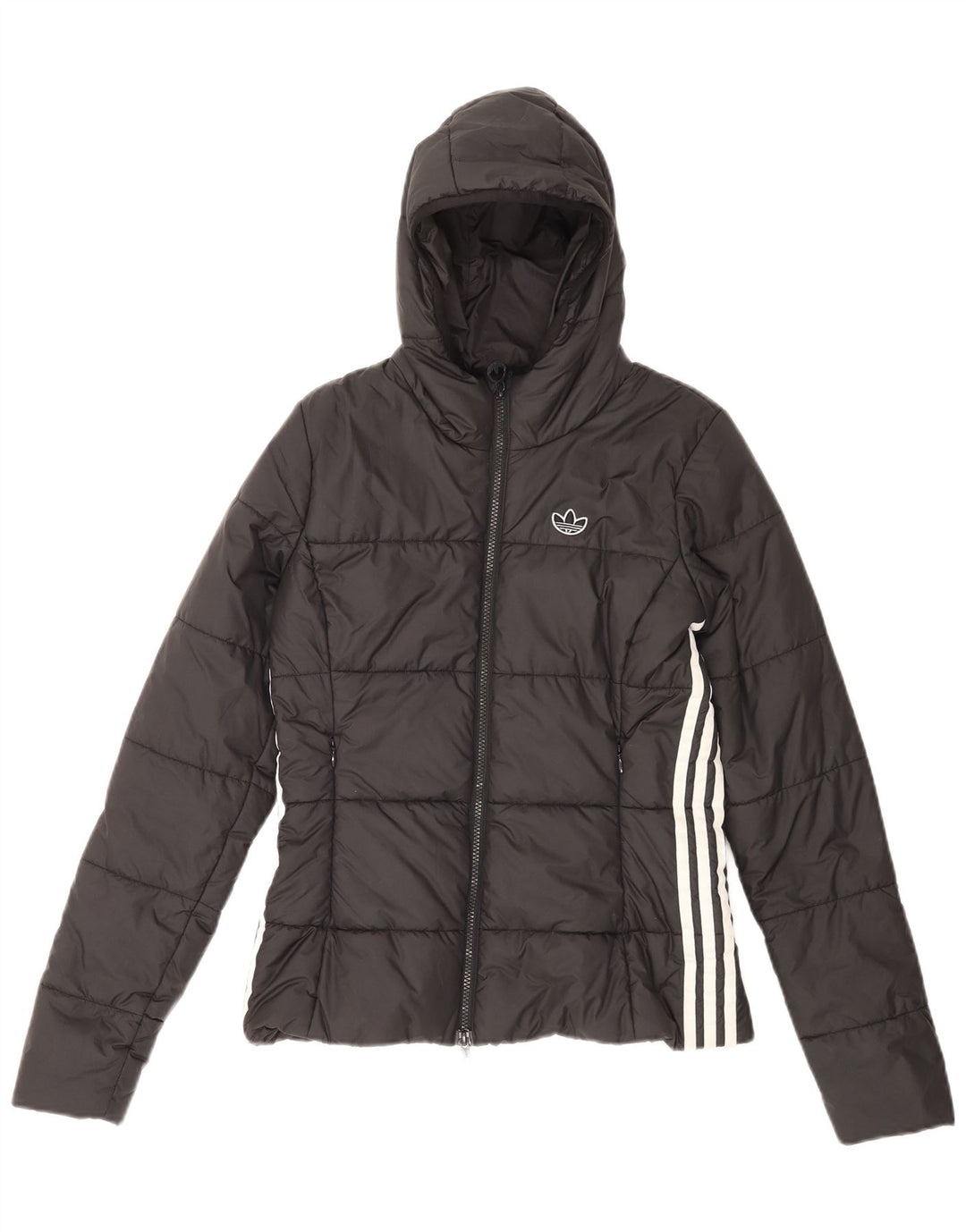Γυναικείο μπουφάν με κουκούλα Adidas UK 8 Small Black Polyester