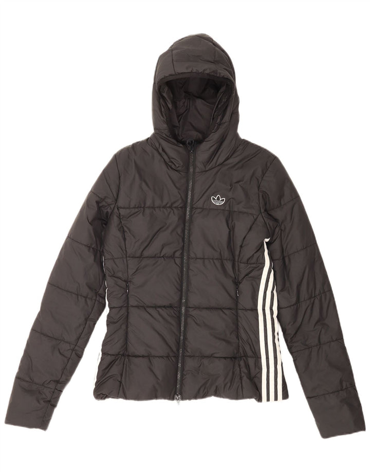 Γυναικείο μπουφάν με κουκούλα Adidas UK 8 Small Black Polyester