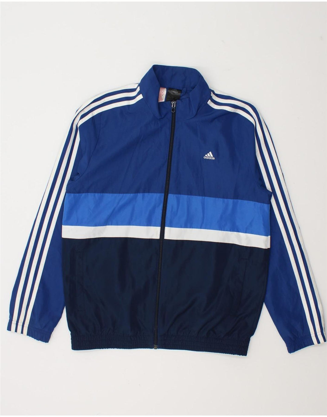 Adidas Boys Rain Jacket 13-14 Years Navy Blue Colorblock Polyester