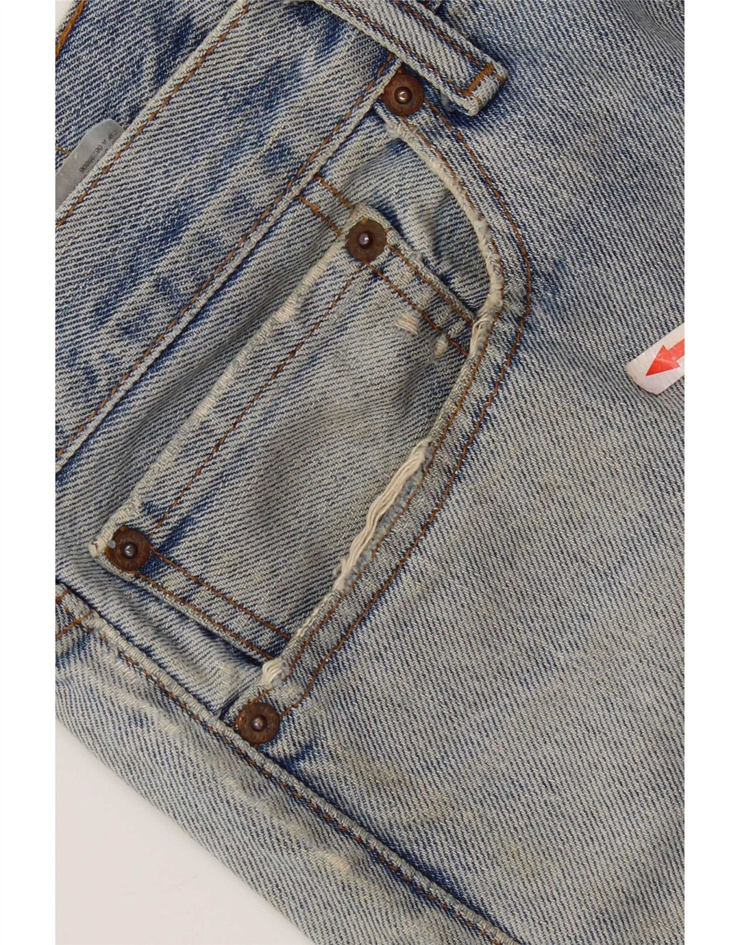 Levi's Mens 505 Distressed Straight Jeans W34 L28 Μπλε βαμβακερό