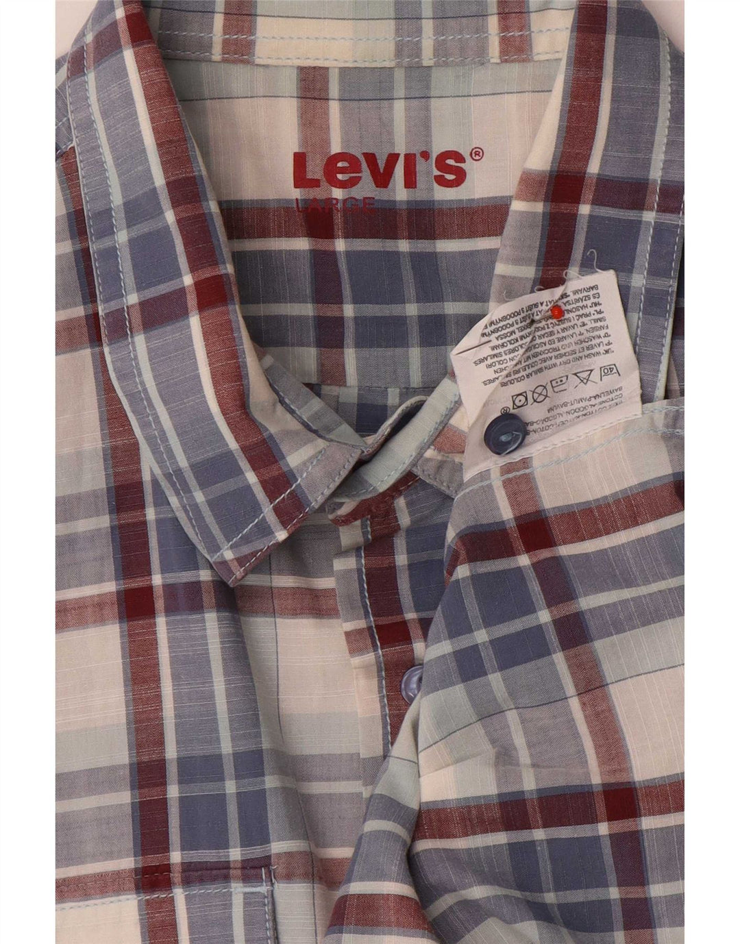 Ανδρικό κοντομάνικο πουκάμισο Levi's μεγάλο μπλε βαμβακερό