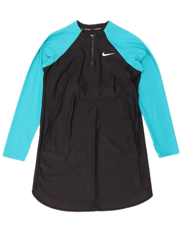 Nike γυναικείο μακρύ μακρύ τοπ μακρυμάνικο UK 10 Small Black Colourblock