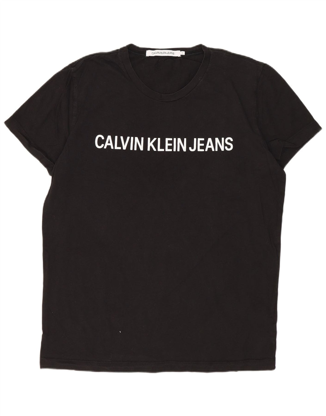 Ανδρικό γραφικό μπλουζάκι CALVIN KLEIN JEANS, μαύρο βαμβακερό