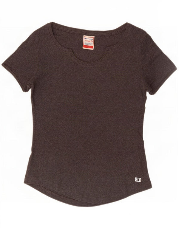 Champion Womens Heritage Fit T-Shirt Top UK 14 Large Grey