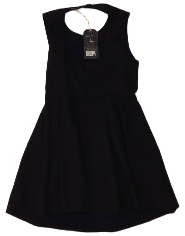 Jack Wills Γυναικείο αμάνικο φόρεμα UK 14 Large Navy Blue Chevron