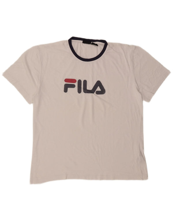 Fila Mens Graphic T-Shirt Top XL White