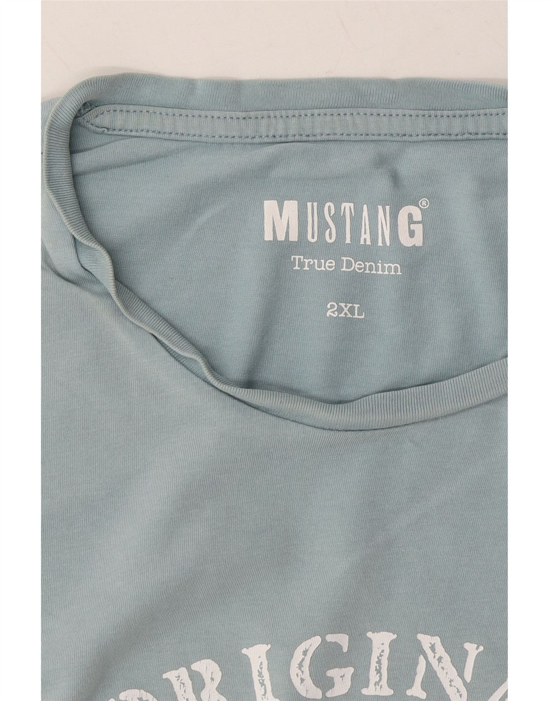 MUSTANG Mens Graphic T-Shirt Top 2XL Blue Vintage Mustang and Second-Hand Mustang from Messina Hembry 