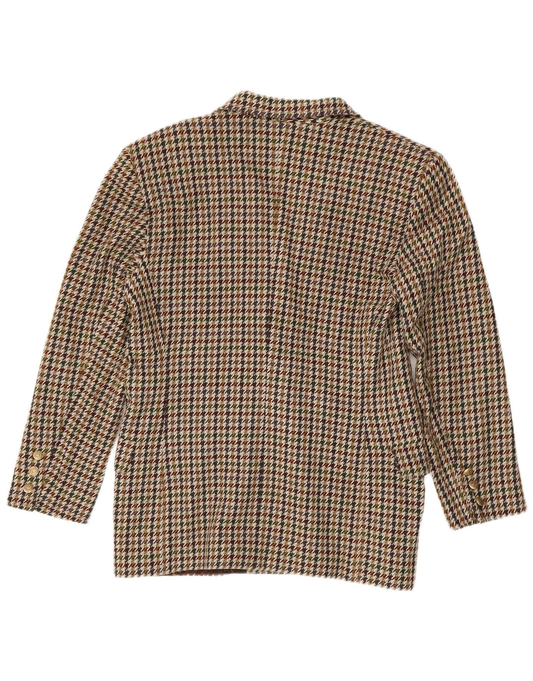 Vintage γυναικείο σακάκι με διπλό στήθος US 10 Large Brown Houndstooth