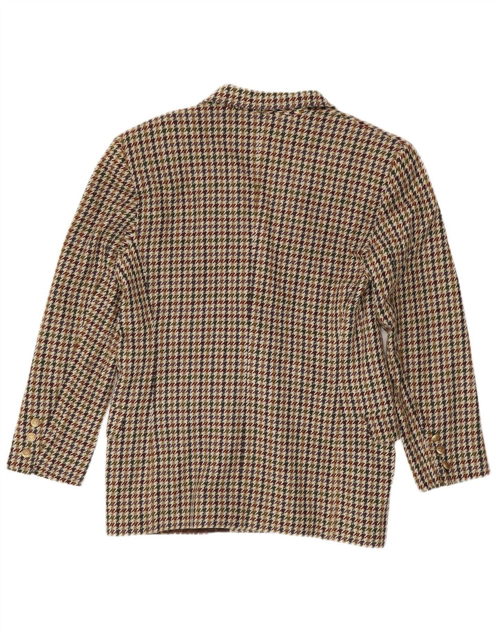 Vintage γυναικείο σακάκι με διπλό στήθος US 10 Large Brown Houndstooth