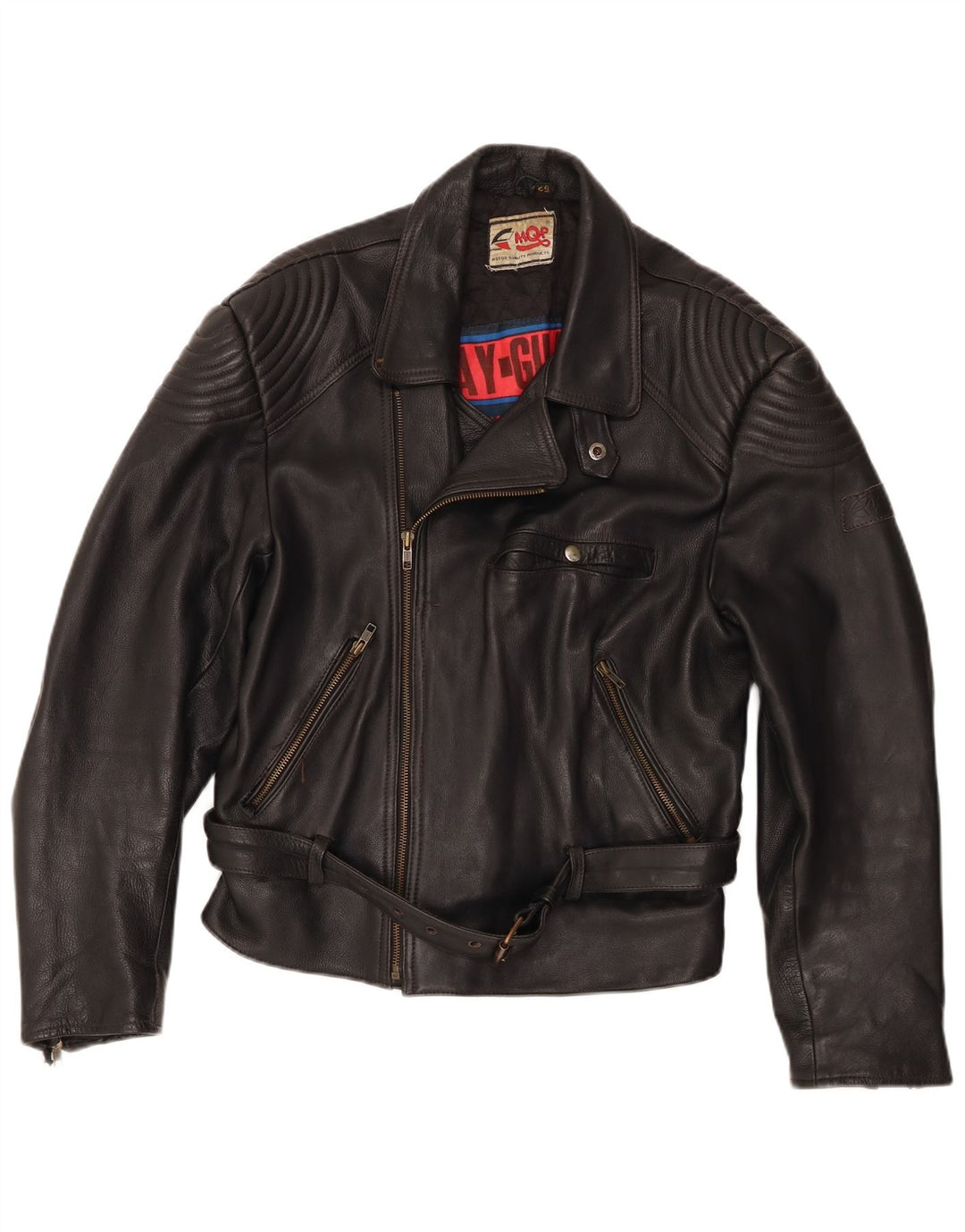 MQP Ανδρική Μοτοσικλέτα Δερμάτινο Biker Jacket IT 52 XL Μαύρο