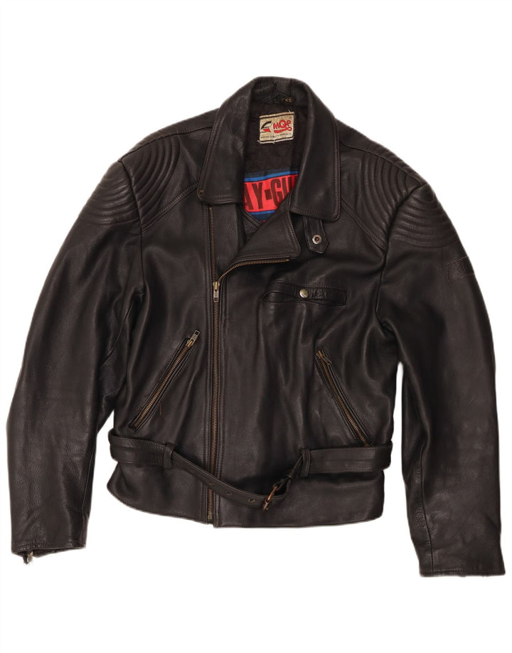 MQP Ανδρική Μοτοσικλέτα Δερμάτινο Biker Jacket IT 52 XL Μαύρο