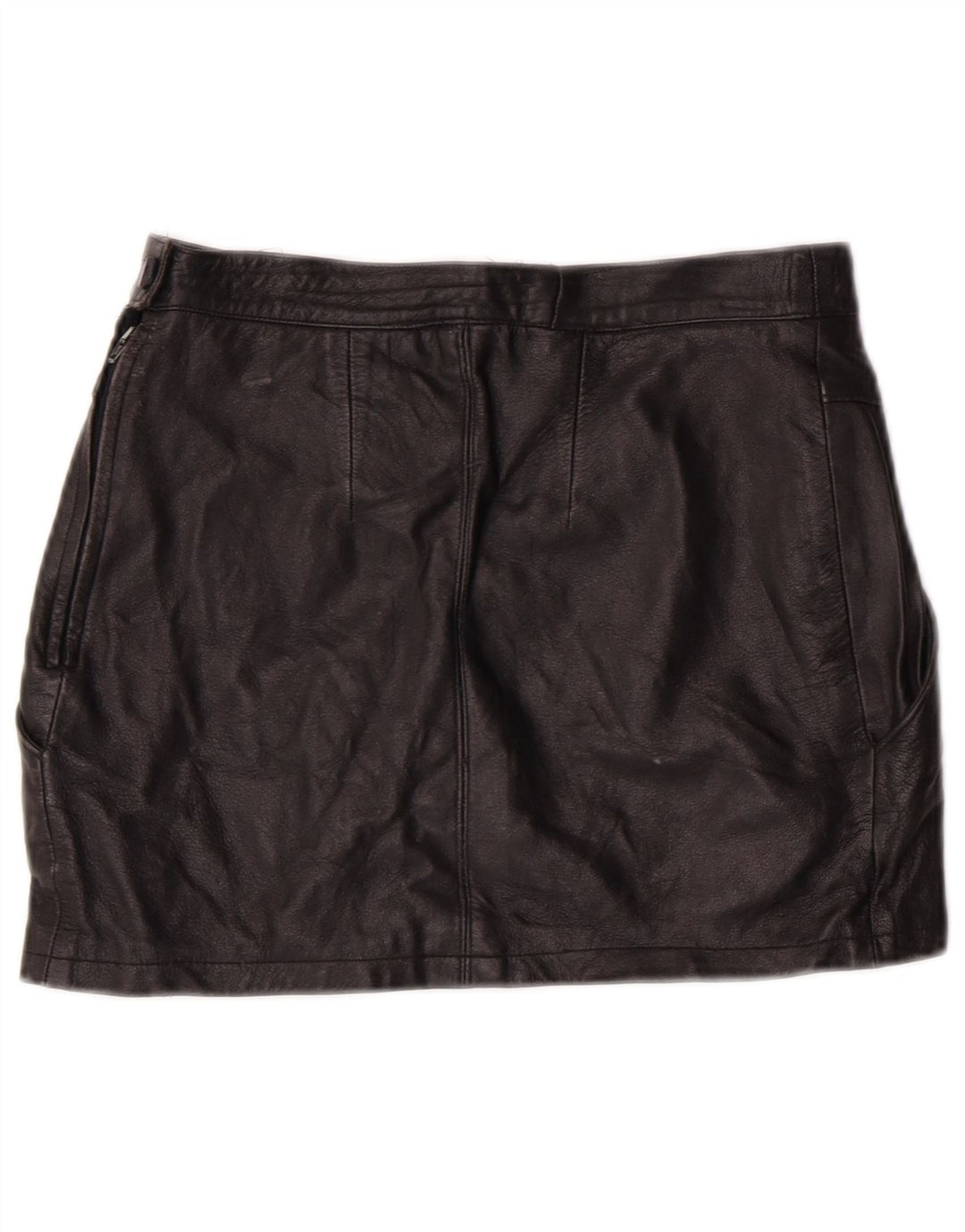 EBASSY Γυναικεία Ψηλόμεση Δερμάτινη Φούστα IT 46 Μεγάλη W26 Μαύρη Δερμάτινη