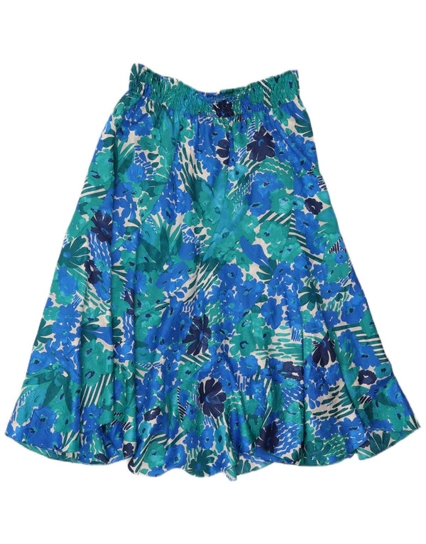 Vintage Γυναικεία Flared Φούστα W32 Large Blue Floral