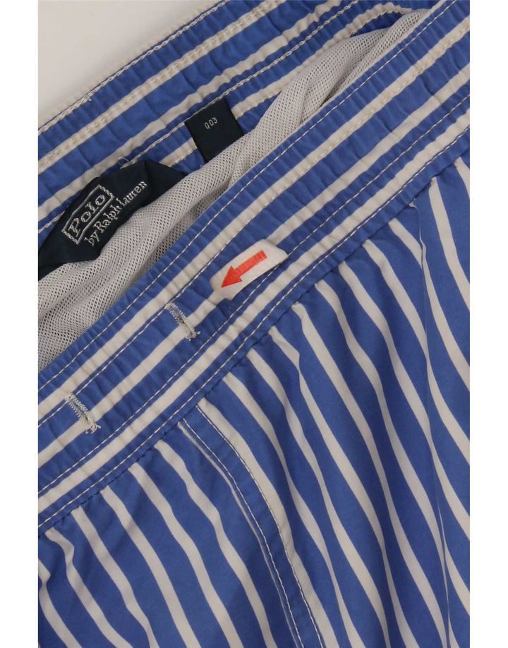 Ανδρικό σορτς κολύμβησης Polo Ralph Lauren με μεσαίο μπλε ριγέ πολυεστέρα