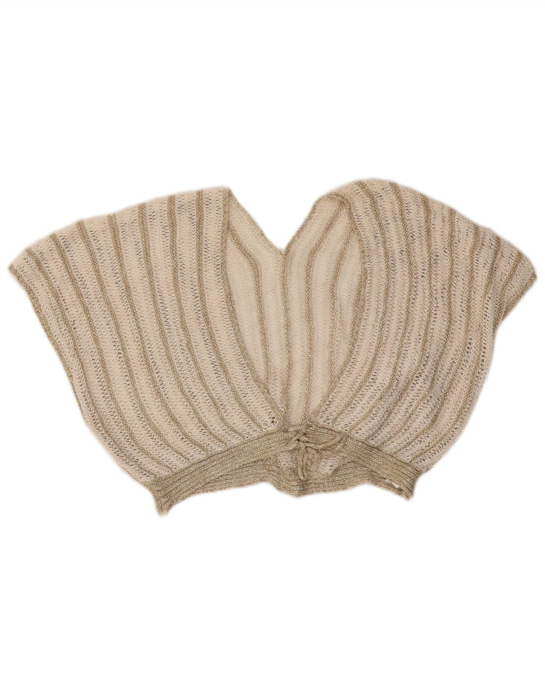 Vintage γυναικεία φούστα 2 τεμαχίων UK 8 Small W26 μπεζ ριγέ ακρυλικό