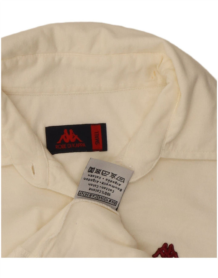 KAPPA Γυναικείο γραφικό πόλο μπλουζάκι UK 10 Small λευκό βαμβακερό