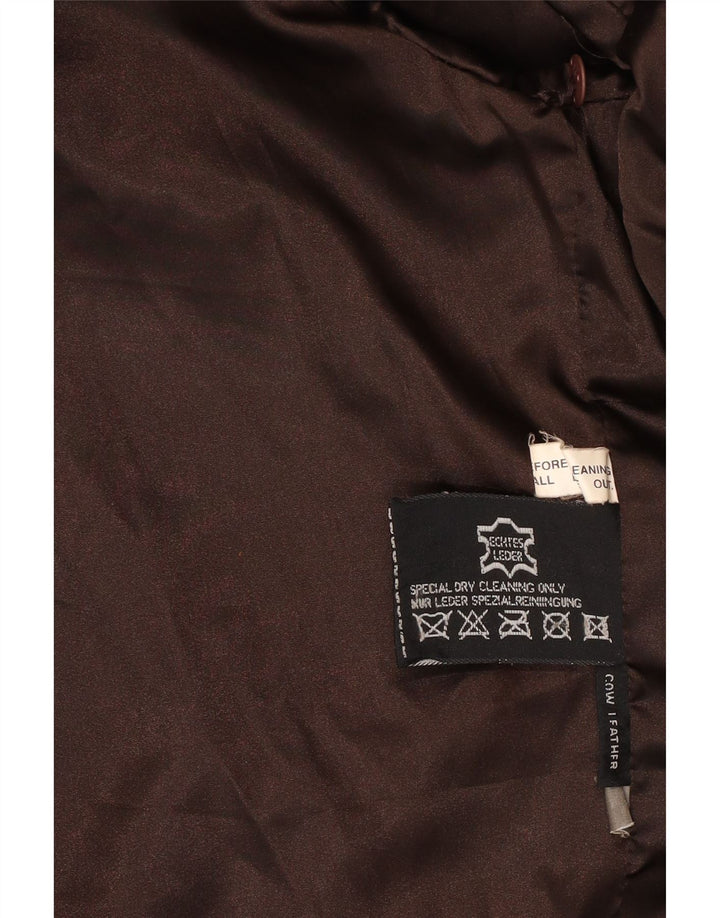 VINTAGE Ανδρικό Δερμάτινο Μπουφάν UK 40 Μεγάλο Καφέ Δερμάτινο