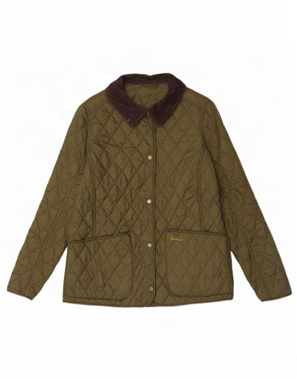 Barbour γυναικείο καπιτονέ μπουφάν UK 14 Large Khaki Colourblock Polyamide
