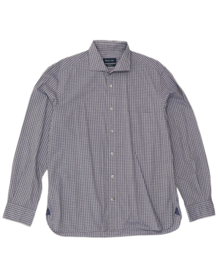 Massimo Dutti Ανδρικό πουκάμισο Casual Fit XL Μπλε βαμβακερό