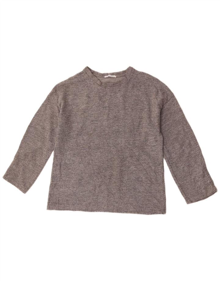 Zara γυναικείο υπερμεγέθη μακρυμάνικο UK 10 Small Grey Flecked Polyester