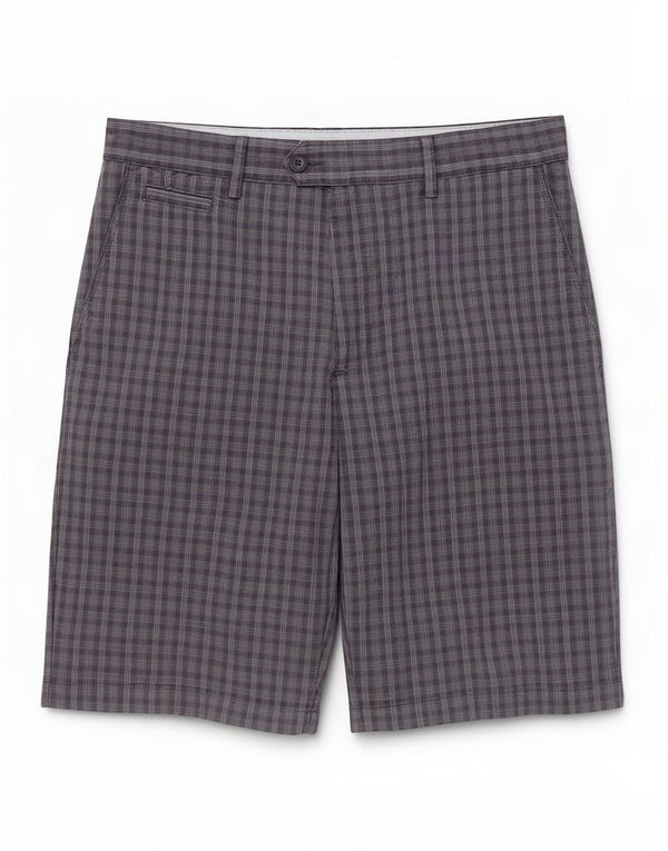 Marks & Spencer Ανδρικό σορτς Chino με μπλε Harbour W36 Large Navy Check Βαμβακερό