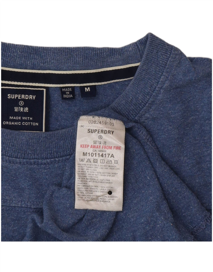 Ανδρικό T-Shirt Superdry Top Βαμβακερό μεσαίο μπλε φλοκωμένο