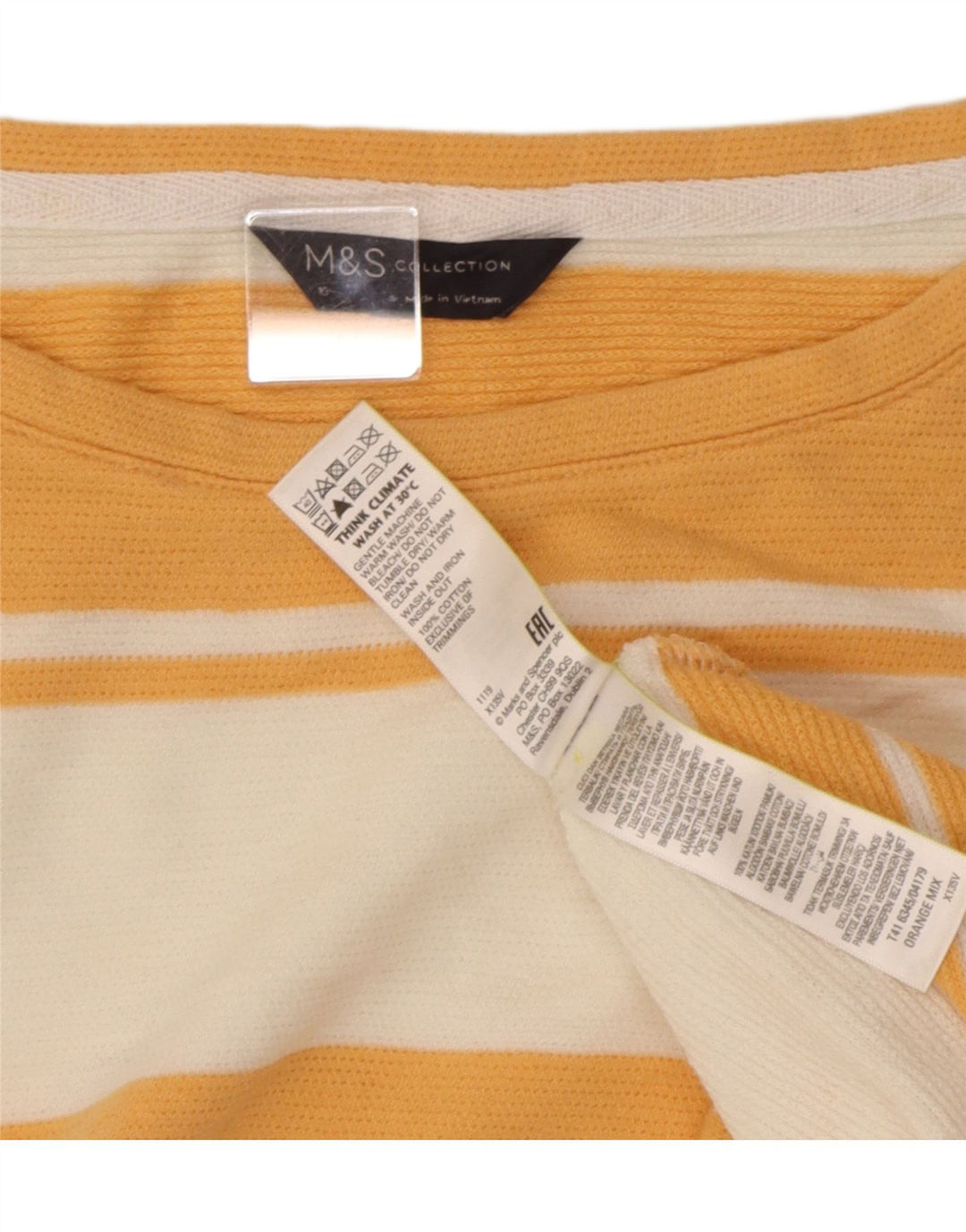 Marks & Spencer Γυναικείο μπλουζάκι υπερμεγέθη τοπ UK 16 μεγάλο πορτοκαλί ριγέ