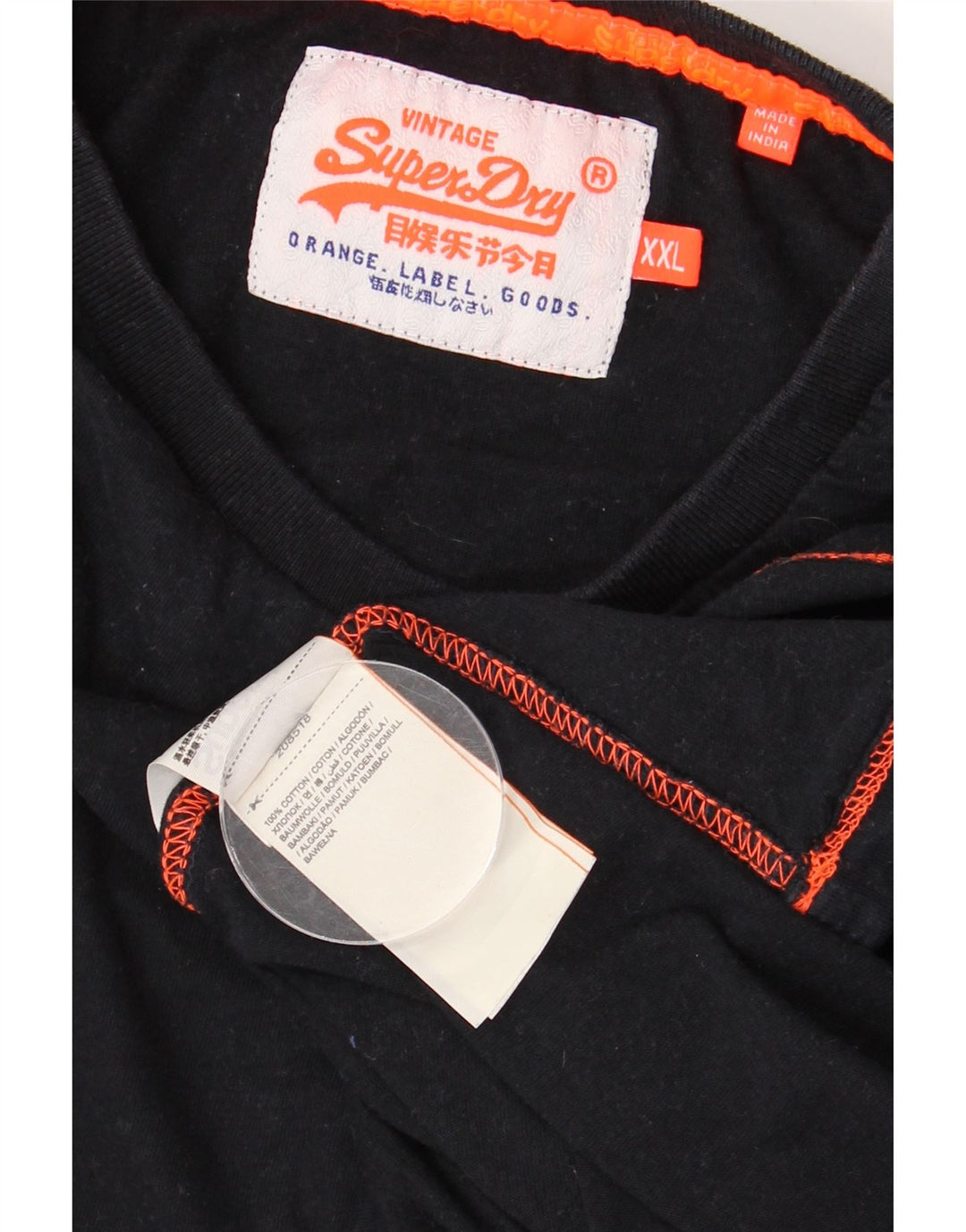 Ανδρικό T-Shirt SUPERDRY Top 2XL Μαύρο βαμβακερό