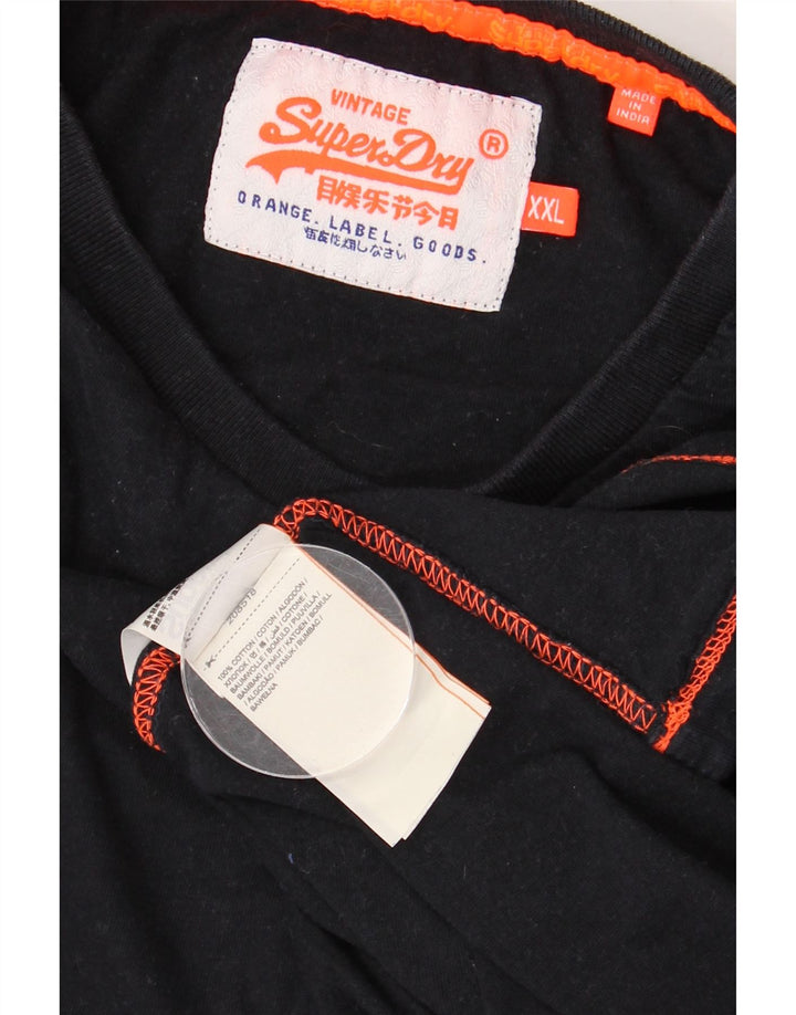 Ανδρικό T-Shirt SUPERDRY Top 2XL Μαύρο βαμβακερό