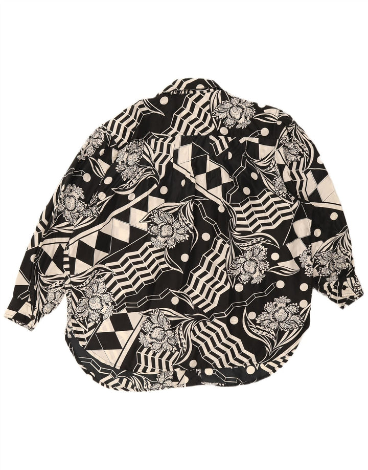 Yessica Γυναικείο πουκάμισο Abstract Pattern Μπλούζα IT 44 Μεσαίο μαύρο μετάξι