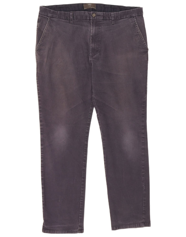 Marks & Spencer Mens Slim Chino Trousers W38 L31 Navy Blue Cotton