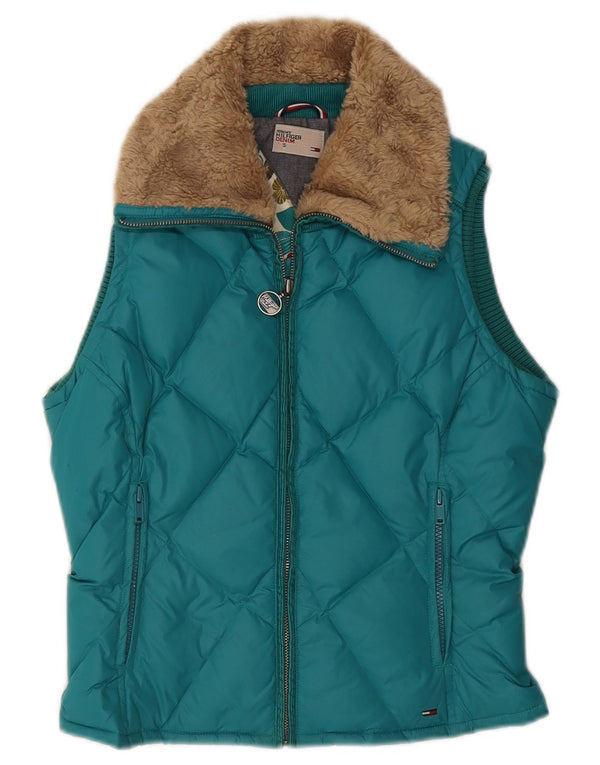 TOMMY HILFIGER Γυναικείο Gilet Gilet UK 10 Small Turquoise Nylon