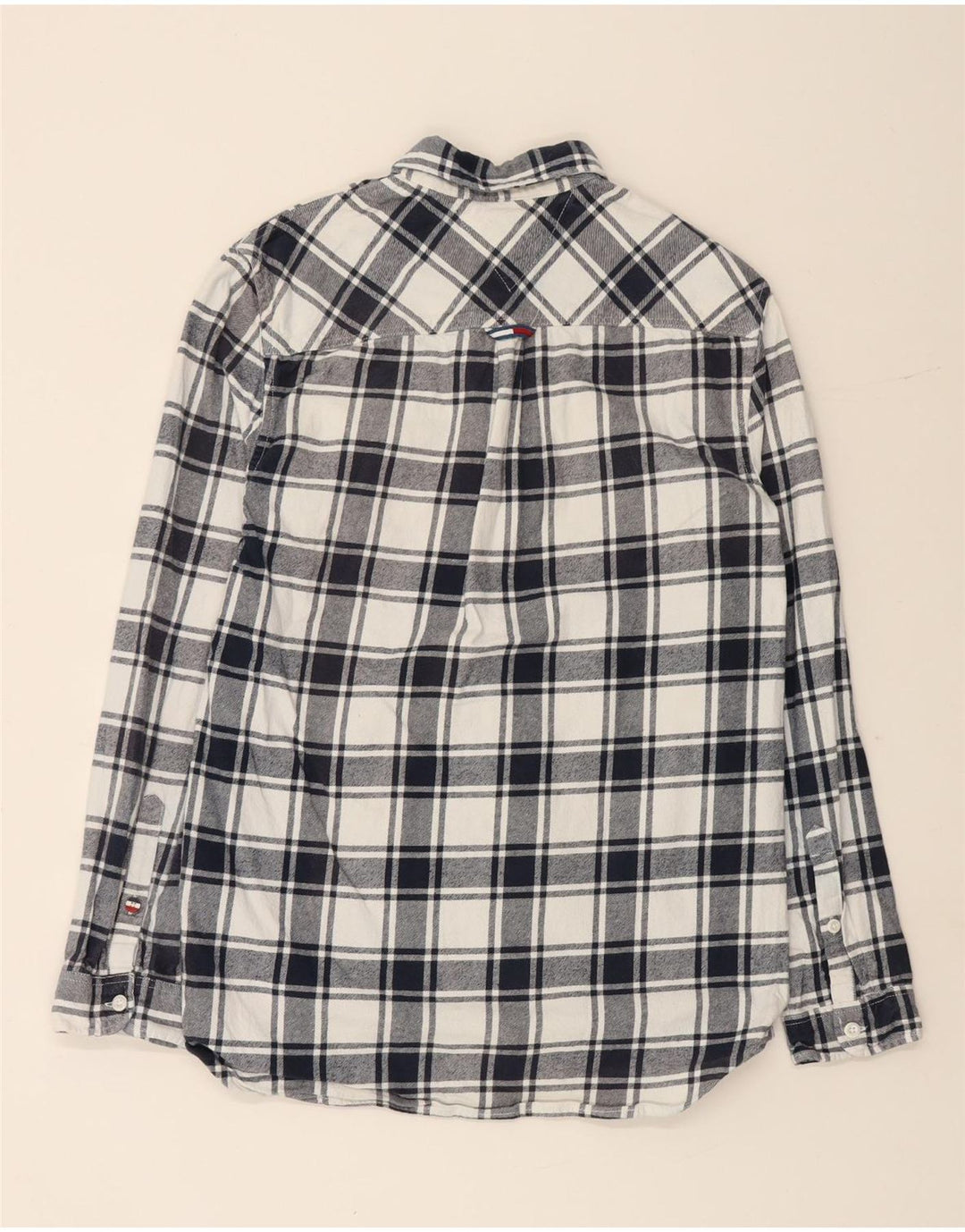 TOMMY HILFIGER Ανδρικό φανελένιο πουκάμισο με κανονική εφαρμογή Μικρό μπλε ναυτικό βαμβακερό καρό