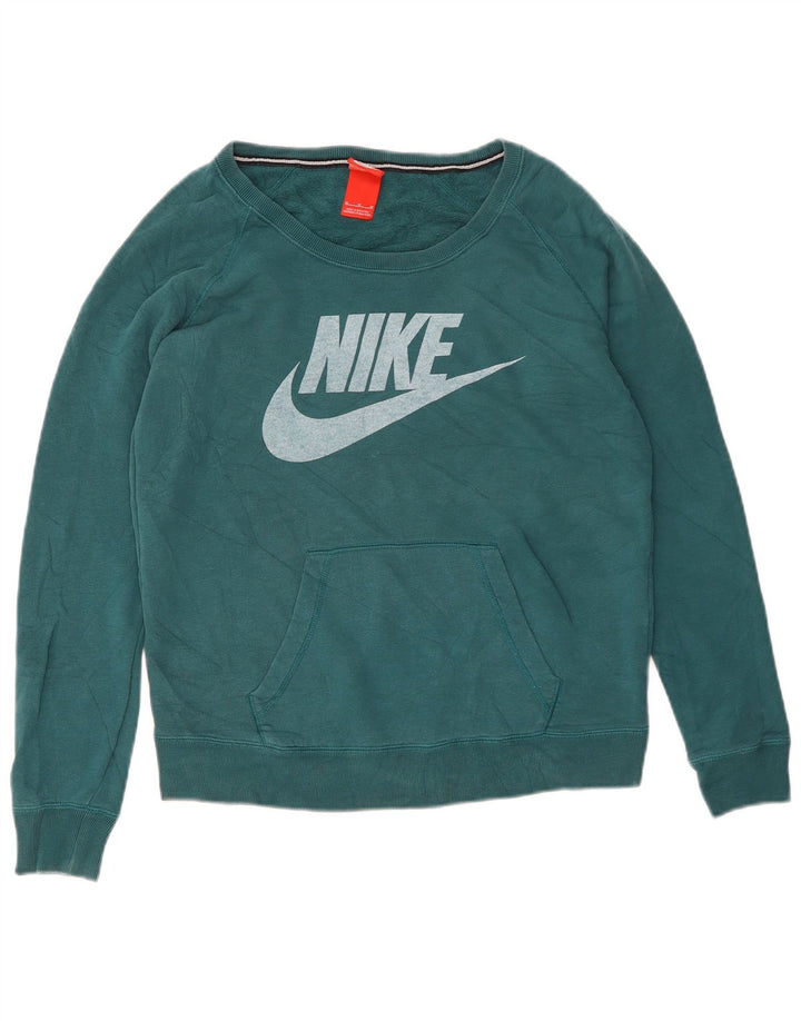 Γυναικείο Γραφικό Φούτερ Nike Jumper UK 14 Μεσαίο πράσινο βαμβακερό