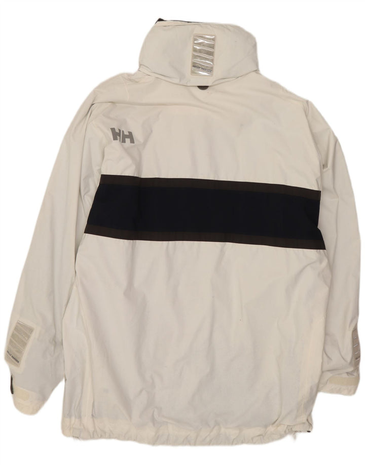Ανδρικό μπουφάν βροχής με κουκούλα Helly Hansen UK 40 Large White Colourblock