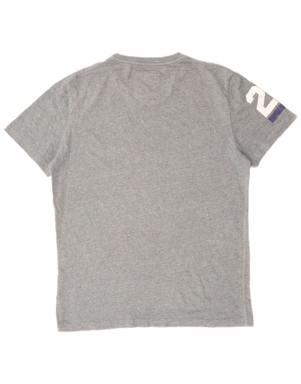 Ανδρικό γραφικό μπλουζάκι Superdry Top μεγάλο γκρι βαμβακερό
