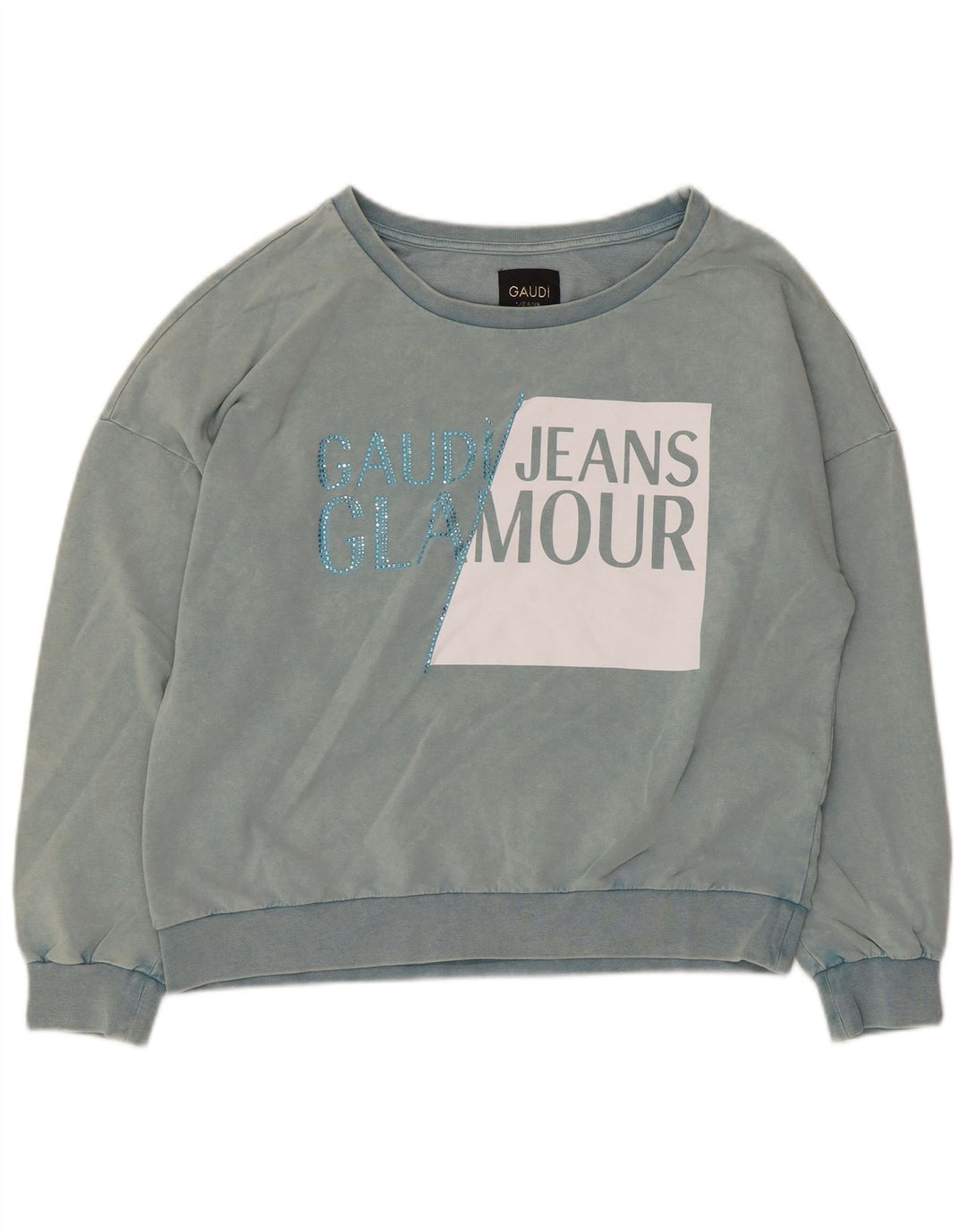 Γυναικείο Γραφικό Φούτερ Gaudi Jumper UK 14 Medium Blue Cotton