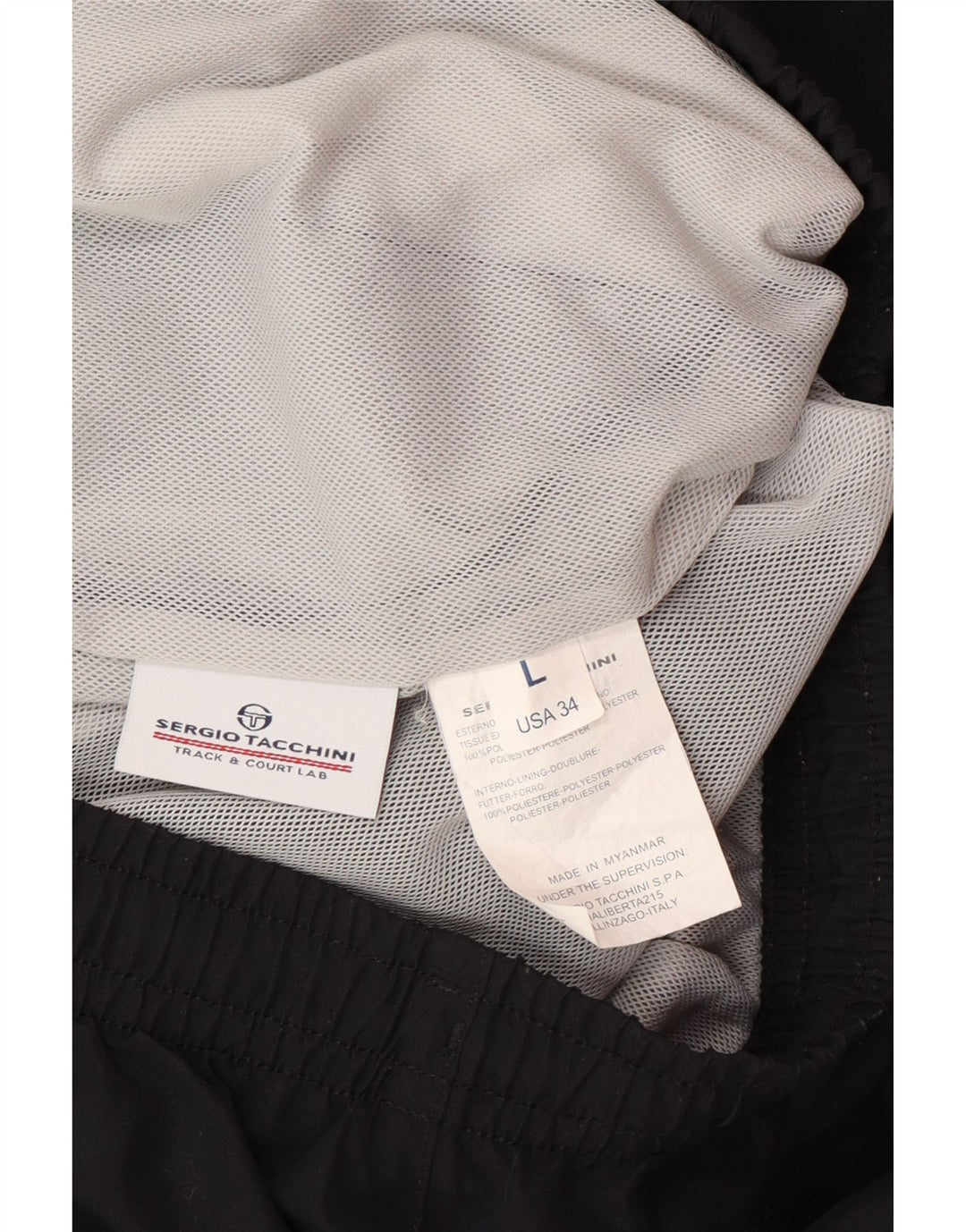 SERGIO TACCHINI Ανδρική αθλητική φόρμα παντελόνι μεγάλο W34 L31 μαύρο πολυεστέρα