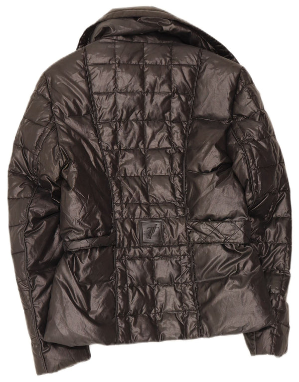 Trussardi Jeans Womens Padded Jacket IT 42 Medium Black Polyester