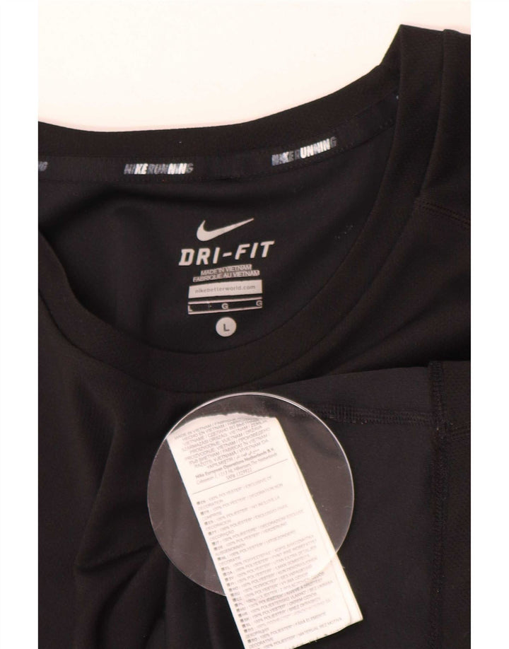 Ανδρικό T-shirt Nike Dri Fit Top Large Μαύρο Πολυεστέρας