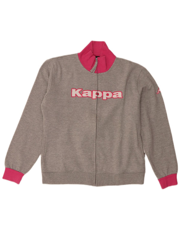 Γυναικεία φόρμα γραφικής φόρμας Kappa Top Jacket UK 18 XL Γκρι χρώματος βαμβακερό