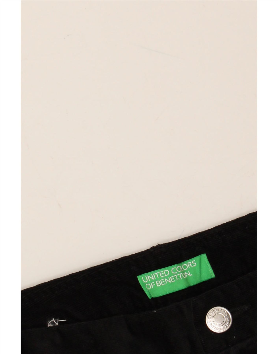 BENETTON Γυναικείο ίσιο κοτλέ παντελόνι W30 L27 Μαύρο Classic