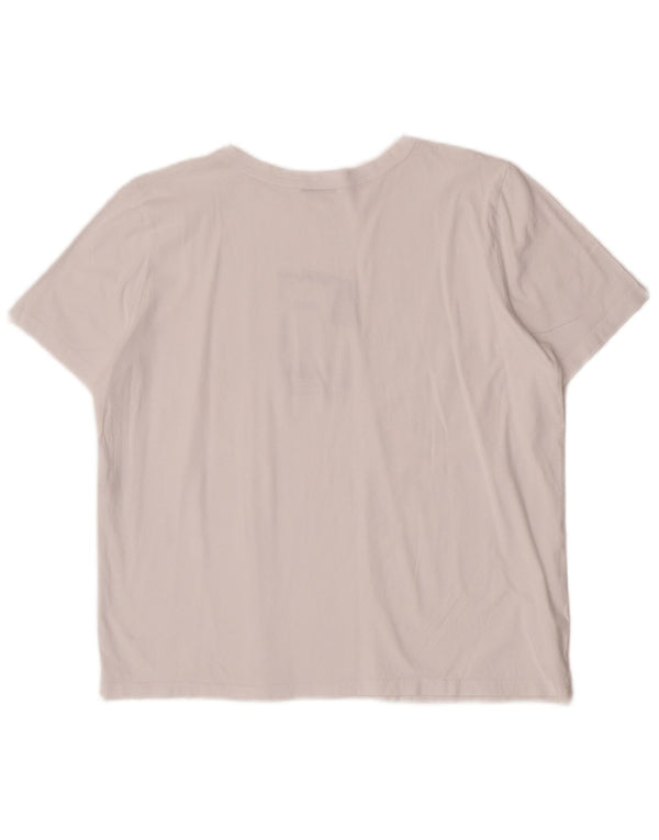Zara Γυναικείο T-Shirt Top UK 14 Large λευκό βαμβακερό