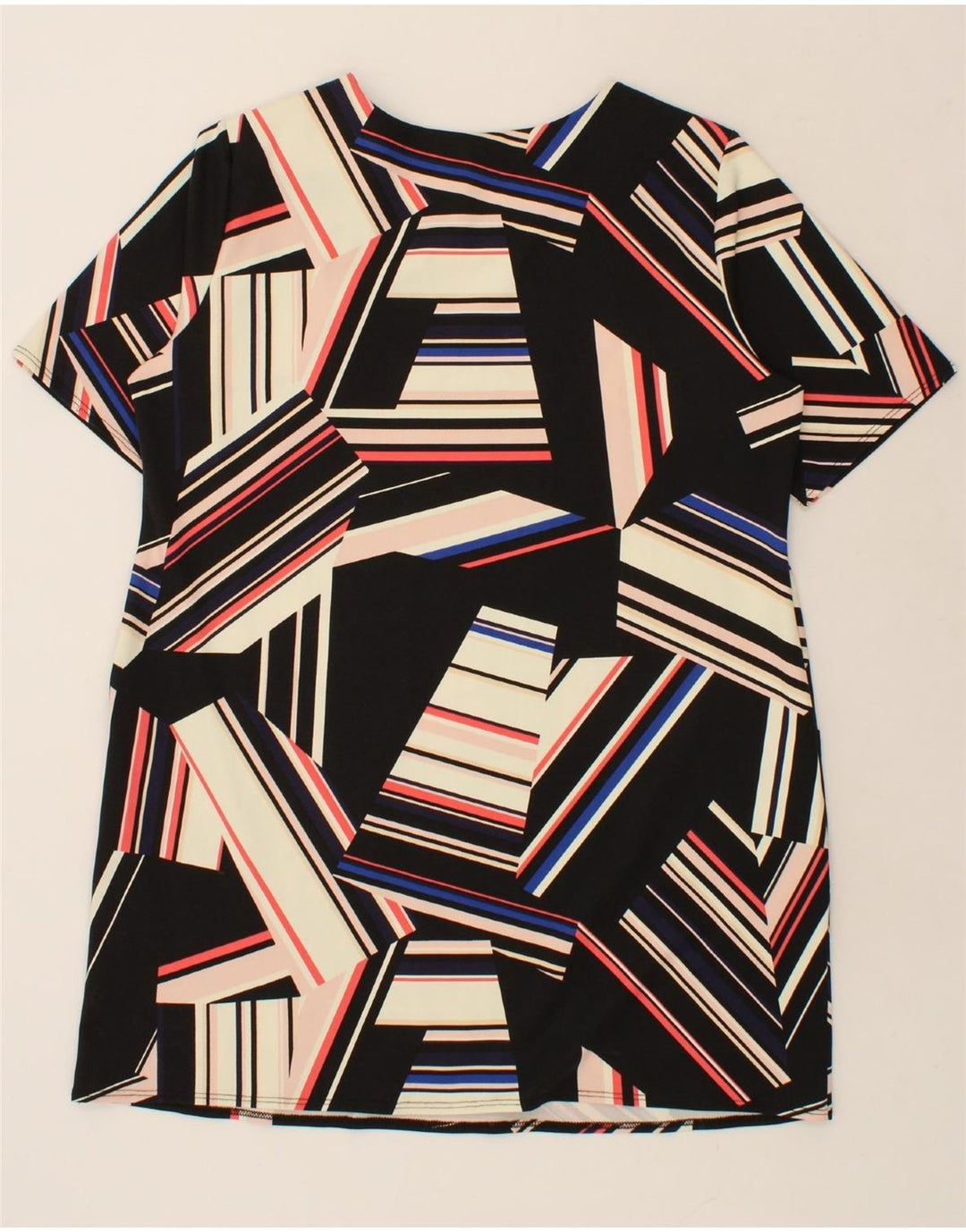 WALLIS Womens Shift Dress UK 20 2XL Black Geometric Polyester Vintage Wallis and Second-Hand Wallis from Messina Hembry 