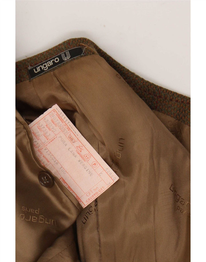 Ungaro Ανδρικό σακάκι σακάκι 2 κουμπιών IT 52 XL Χακί Check Virgin Wool
