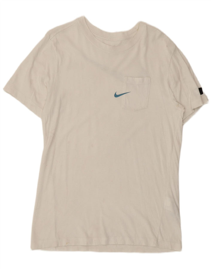 Ανδρικό γραφικό μπλουζάκι Nike, μικρό λευκό βαμβακερό