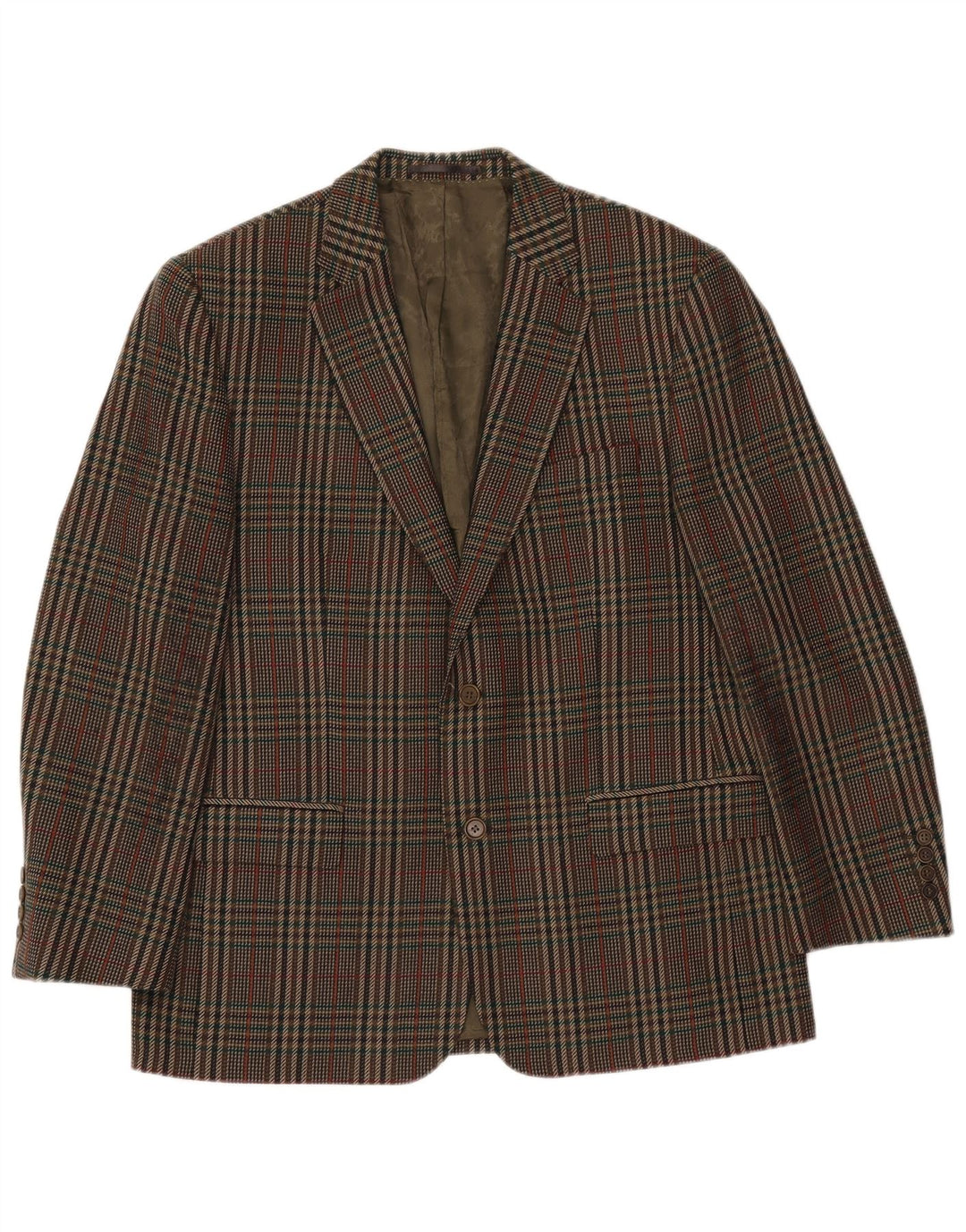 MAGEE Ανδρικό σακάκι σακάκι με 2 κουμπιά UK 38 Medium Khaki Houndstooth